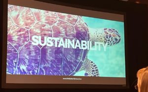 Slide saying "Sustainability" from a panel discussion at IA Annual 2022